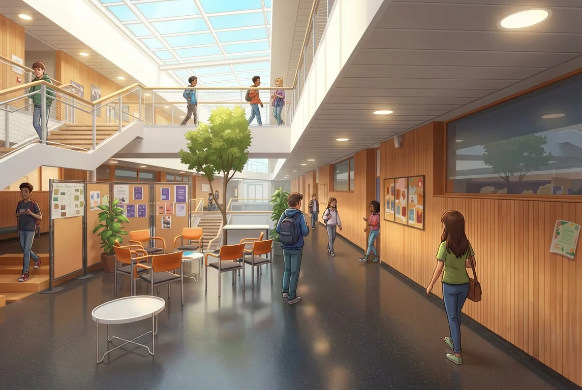 Inside classroom at Dutch international school in Paris region